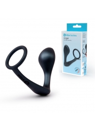 Черное эрекционное кольцо со стимулятором простаты Ringer Cock Ring   Plug - b-Vibe - в Новороссийске купить с доставкой