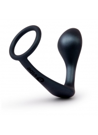 Черное эрекционное кольцо со стимулятором простаты Ringer Cock Ring   Plug - b-Vibe - в Новороссийске купить с доставкой