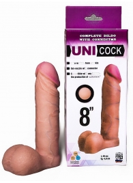 Фаллическая насадка для страпона UNICOCK 8  - 20 см. - LOVETOY (А-Полимер) - купить с доставкой в Новороссийске