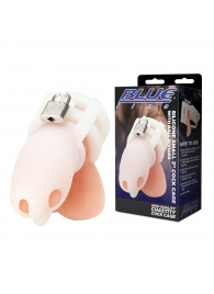 Белая клетка для пениса Silicone Small 2 in Cock Cage With Ball Divider - BlueLine - купить с доставкой в Новороссийске