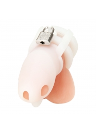 Белая клетка для пениса Silicone Small 2 in Cock Cage With Ball Divider - BlueLine - купить с доставкой в Новороссийске