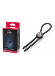 Тёмно-серое эрекционное кольцо с зажимом Again and Again Adjustable Cock Ring - Fifty Shades of Grey - в Новороссийске купить с доставкой
