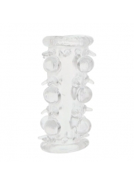 Прозрачная насадка на пенис с шипами и бугорками JELLY JOY LUST CLUSTER CLEAR - Dream Toys - в Новороссийске купить с доставкой