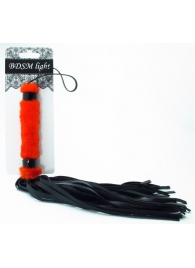Нежная плеть с красным мехом BDSM Light - 43 см. - БДСМ Арсенал - купить с доставкой в Новороссийске