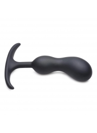 Черный массажер простаты с утяжелителями Premium Silicone Weighted Prostate Plug Medium - 16,3 см. - XR Brands - в Новороссийске купить с доставкой