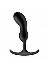 Черный массажер простаты с утяжелителями Premium Silicone Weighted Prostate Plug Medium - 16,3 см. - XR Brands - в Новороссийске купить с доставкой