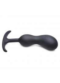 Черный массажер простаты с утяжелителями Premium Silicone Weighted Prostate Plug Large - 18,8 см. - XR Brands - в Новороссийске купить с доставкой