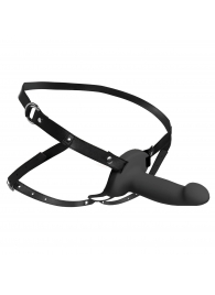 Черный полый страпон с вибрацией 2’’ Erection 28X Smooth Vibrating Silicone Penis Sheath - XR Brands - купить с доставкой в Новороссийске
