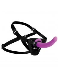 Лиловый поясной страпон Navigator Silicone G-Spot Dildo with Harness - 17,8 см. - XR Brands - купить с доставкой в Новороссийске
