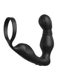Черный вибростимулятор простаты с эрекционным кольцом Ass-Gasm Pro P-Spot Milker - Pipedream - в Новороссийске купить с доставкой
