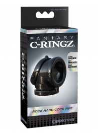 Черное эрекционное кольцо Rock Hard Cock Pipe - Pipedream - в Новороссийске купить с доставкой