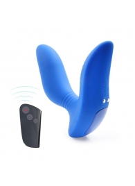 Синий вибромассажер простаты 3,5’’ Remote Control Curve P-spot Massager - 12 см. - Erokay - в Новороссийске купить с доставкой