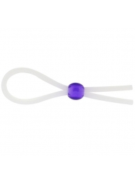 Прозрачное лассо с фиолетовой бусиной SILICONE COCK RING WITH BEAD LAVENDER - NMC - в Новороссийске купить с доставкой