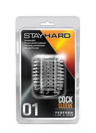 Прозрачная насадка с шипами STAY HARD COCK SLEEVE 01 CLEAR - Blush Novelties - в Новороссийске купить с доставкой