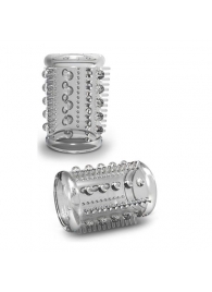 Прозрачная насадка с шипами и шишечками STAY HARD COCK SLEEVE 03 CLEAR - Blush Novelties - в Новороссийске купить с доставкой