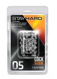 Прозрачная насадка с капельками STAY HARD COCK SLEEVE 05 CLEAR - Blush Novelties - в Новороссийске купить с доставкой