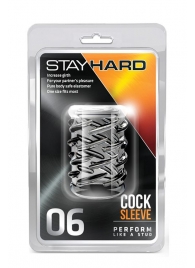 Прозрачная насадка с объёмными чёрточками STAY HARD COCK SLEEVE 06 CLEAR - Blush Novelties - в Новороссийске купить с доставкой