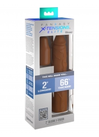 Коричневая насадка на член 2  Silicone X-tension - 20,3 см. - Pipedream - в Новороссийске купить с доставкой