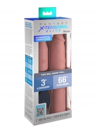 Телесная вибронасадка на член 3  Vibrating Mega X-tension with Remote - 22,9 см. - Pipedream - в Новороссийске купить с доставкой