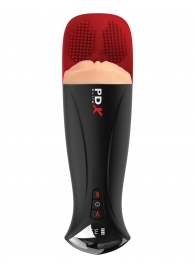 Телесный мастурбатор-вагина в черной колбе с вибрацией Fuck-O-Matic Pro XL - Pipedream - в Новороссийске купить с доставкой