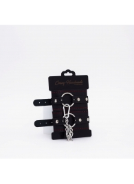 Черно-красные кожаные оковы - Crazy Handmade - купить с доставкой в Новороссийске