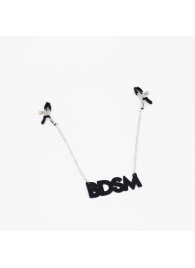 Зажимы на соски с кожаной подвеской BDSM - Crazy Handmade - купить с доставкой в Новороссийске