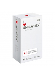 Ультратонкие презервативы Unilatex Ultra Thin - 12 шт. + 3 шт. в подарок - Unilatex - купить с доставкой в Новороссийске