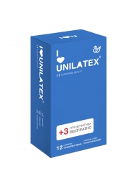 Классические презервативы Unilatex Natural Plain - 12 шт. + 3 шт. в подарок - Unilatex - купить с доставкой в Новороссийске