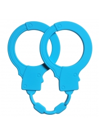 Голубые силиконовые наручники Stretchy Cuffs Turquoise - Lola Games - купить с доставкой в Новороссийске