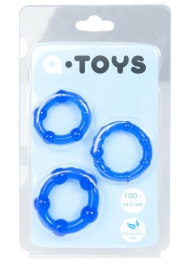 Набор из 3 синих эрекционных колец A-toys - A-toys - в Новороссийске купить с доставкой