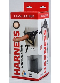Насадка-фаллоимитатор на кожаных трусиках Harness Ultra Realistic 7  - 18 см. - LOVETOY (А-Полимер) - купить с доставкой в Новороссийске