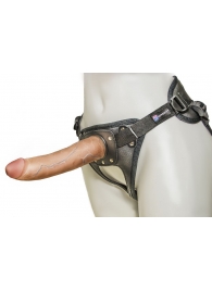 Насадка-фаллоимитатор на кожаных трусиках Harness Ultra Realistic 7  - 18 см. - LOVETOY (А-Полимер) - купить с доставкой в Новороссийске