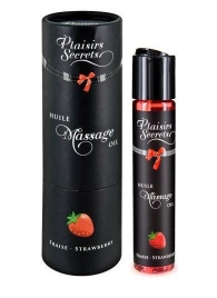 Массажное масло с ароматом клубники Huile de Massage Gourmande Fraise des Bois - 59 мл. - Plaisir Secret - купить с доставкой в Новороссийске