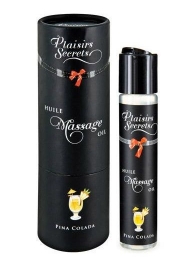 Массажное масло с ароматом пина колады Huile de Massage Gourmande Pina Colada - 59 мл. - Plaisir Secret - купить с доставкой в Новороссийске