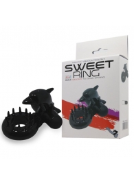Чёрное эрекционное виброкольцо Sweet Ring с дельфинчиком - Baile - в Новороссийске купить с доставкой