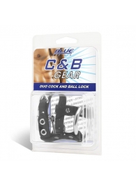 Утяжка на пенис на замочке Duo Cock And Ball Lock - BlueLine - купить с доставкой в Новороссийске