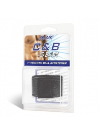 Чёрная утяжка на мошонку 1  Velcro Ball Stretcher - BlueLine - купить с доставкой в Новороссийске