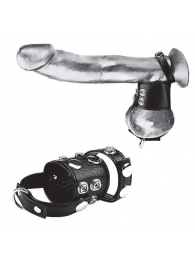 Утяжка на пенис и мошонку Cock Ring With 1.5  Ball Stretcher And Optional Weight Ring - BlueLine - купить с доставкой в Новороссийске
