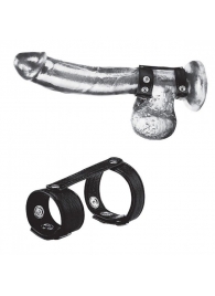 Утяжка на пенис с клёпками Duo Snap Cock And Ball Ring - BlueLine - купить с доставкой в Новороссийске