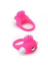 Розовое эрекционное кольцо с щеточкой LIT-UP SILICONE STIMU RING 5 - Dream Toys - в Новороссийске купить с доставкой