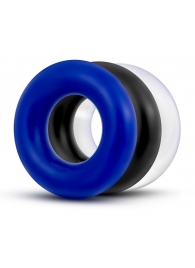 Набор из 3 разноцветных колец Stay Hard Donut Rings - Blush Novelties - в Новороссийске купить с доставкой