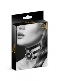 Чёрный тройной чокер с большим кольцом - Bijoux Pour Toi - купить с доставкой в Новороссийске