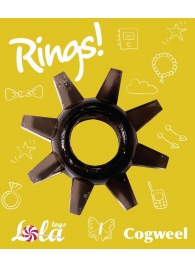 Чёрное эрекционное кольцо Rings Cogweel - Lola Games - в Новороссийске купить с доставкой