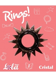 Чёрное эрекционное кольцо Rings Cristal - Lola Games - в Новороссийске купить с доставкой