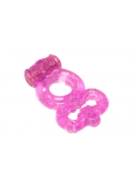 Розовое эрекционное кольцо Rings Treadle с подхватом - Lola Games - в Новороссийске купить с доставкой