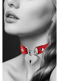 Красный чокер с замком в форме сердца - Bijoux Pour Toi - купить с доставкой в Новороссийске