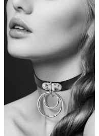 Черный чокер с двумя кольцами - Bijoux Pour Toi - купить с доставкой в Новороссийске