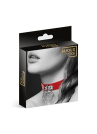 Красный узенький чокер с кольцом - Bijoux Pour Toi - купить с доставкой в Новороссийске