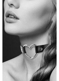 Чёрный чокер с кольцом в форме сердца - Bijoux Pour Toi - купить с доставкой в Новороссийске