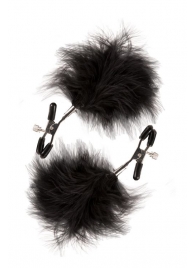 Зажимы для сосков с пухом FEATHERED NIPPLE CLAMPS - Blush Novelties - купить с доставкой в Новороссийске